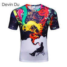 3D Colorful Smoke Smoking t shirts