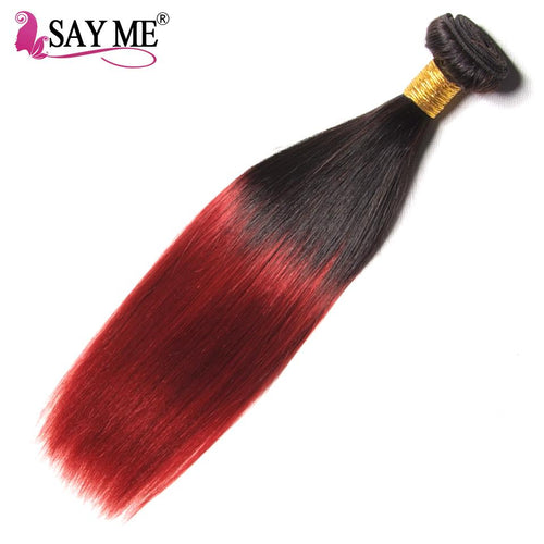 Brazilian Hair Straight 1b/Burgundy Two Tone Colored