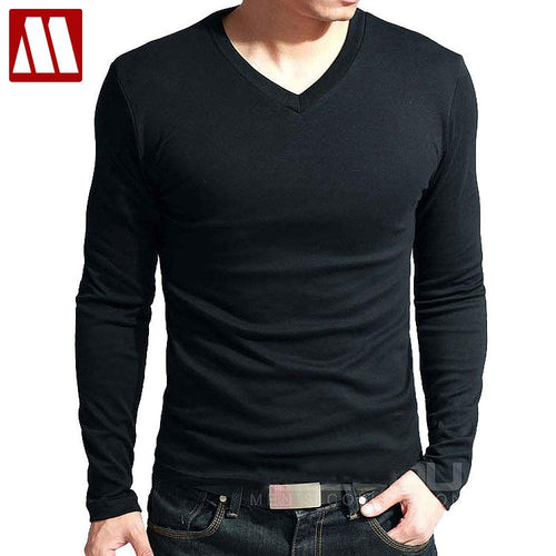 cotton t-shirts men's long sleeve  t shirt