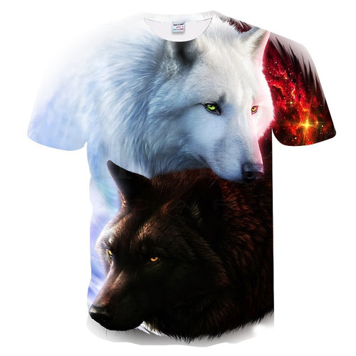 Harajuku Wolf 3D  T-shirt