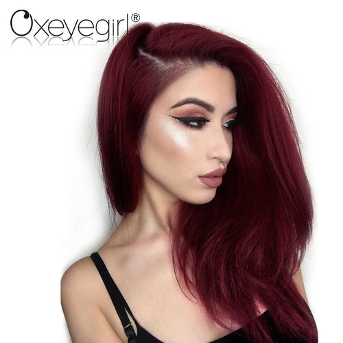 Burgundy Brazilian Hair Weave Bundles  Red Straight