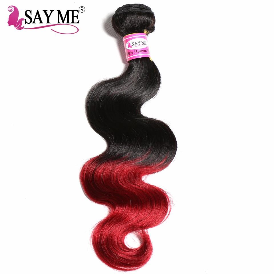 1b/Burgundy Ombre Brazilian Hair Body Wave extensions