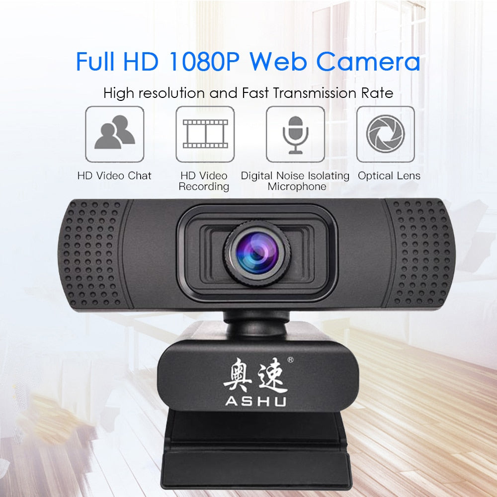 USB 2.0 Web Digital Camera Webcam Full HD 1080P Webcams with Microphone Clip